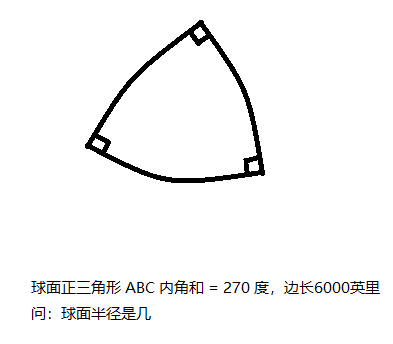 宰象科舉試題 球麵正三角形的內角和是270度 球麵半徑是多少 萬維論壇